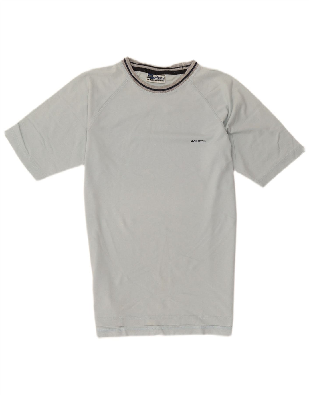 Asics Mens T-Shirt Top Small Blue Striped Cotton