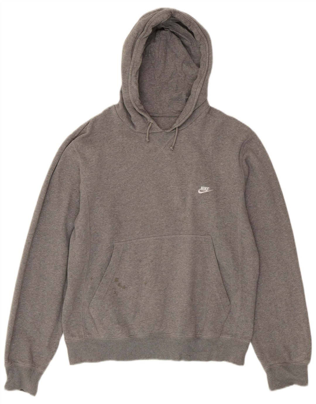 NIKE Mens Hoodie Jumper UK 39/41 Medium Grey Cotton