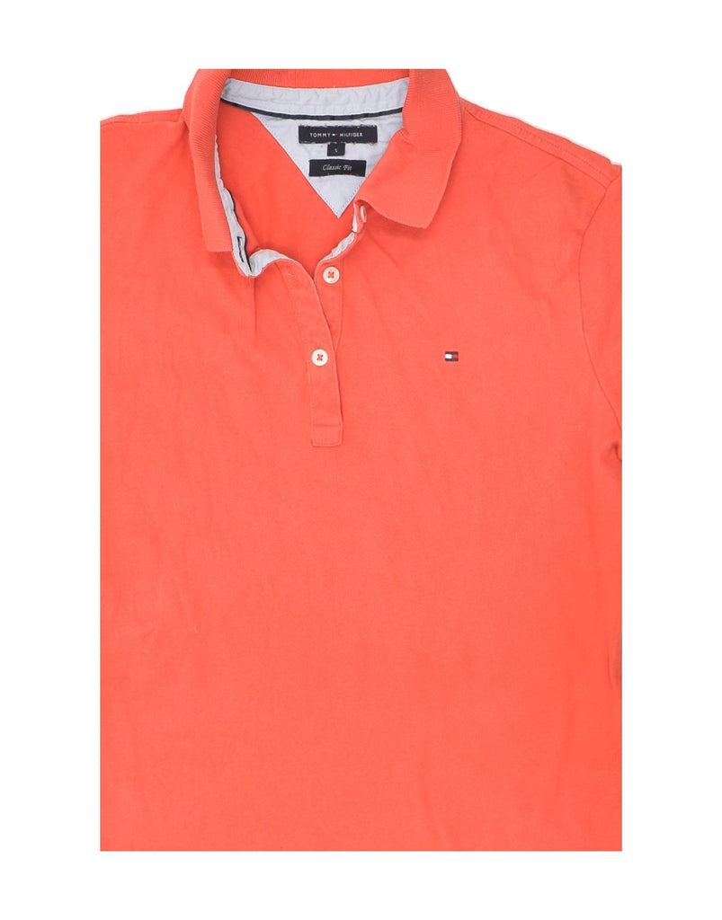 TOMMY HILFIGER Womens Classic Fit Polo Shirt UK 10 Small Orange Cotton | Vintage Tommy Hilfiger | Thrift | Second-Hand Tommy Hilfiger | Used Clothing | Messina Hembry 