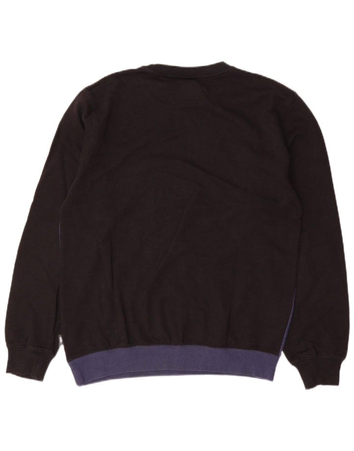 Vans Mens Sweatshirt Jumper Small Black Colourblock Cotton