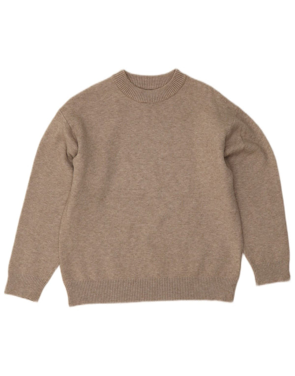 Zara Boys Boat Neck Jumper Sweater 9-10 Years Beige Flecked