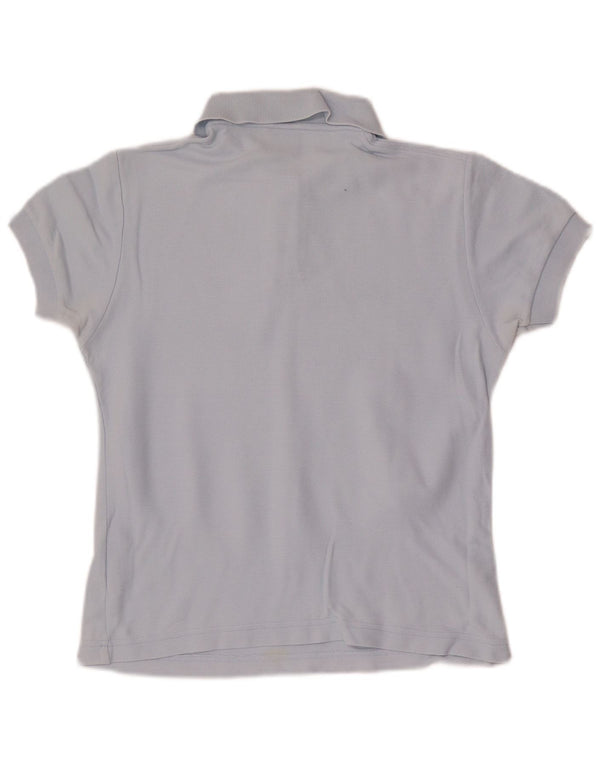 Fila Womens Crop Polo Shirt IT 40 Small Blue Cotton
