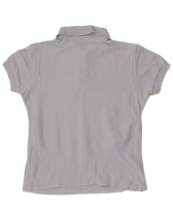 Fila Womens Crop Polo Shirt IT 40 Small Blue Cotton
