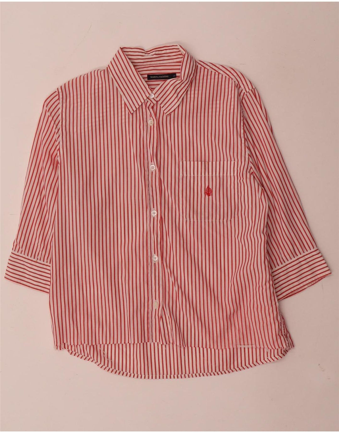 Marina Yachting Womens Shirt UK 14 Large Red Striped
