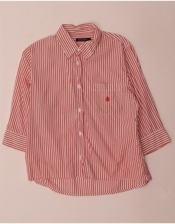 Marina Yachting Womens Shirt UK 14 Large Red Striped