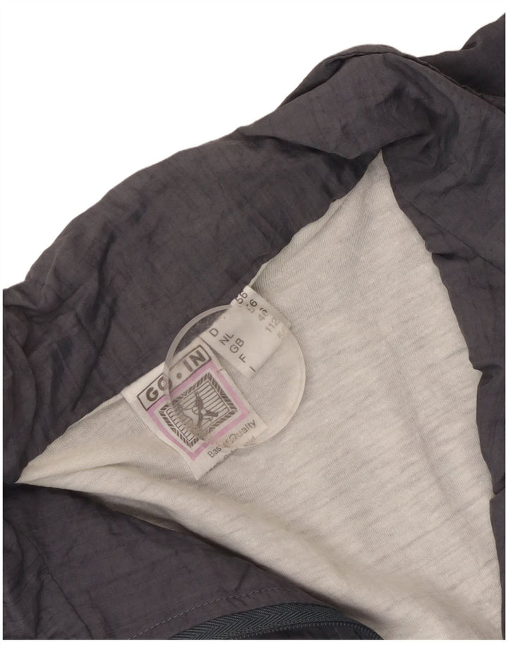 CLIPPER Mens Tracksuit Top Jacket UK 46 2XL Grey Colourblock Cotton