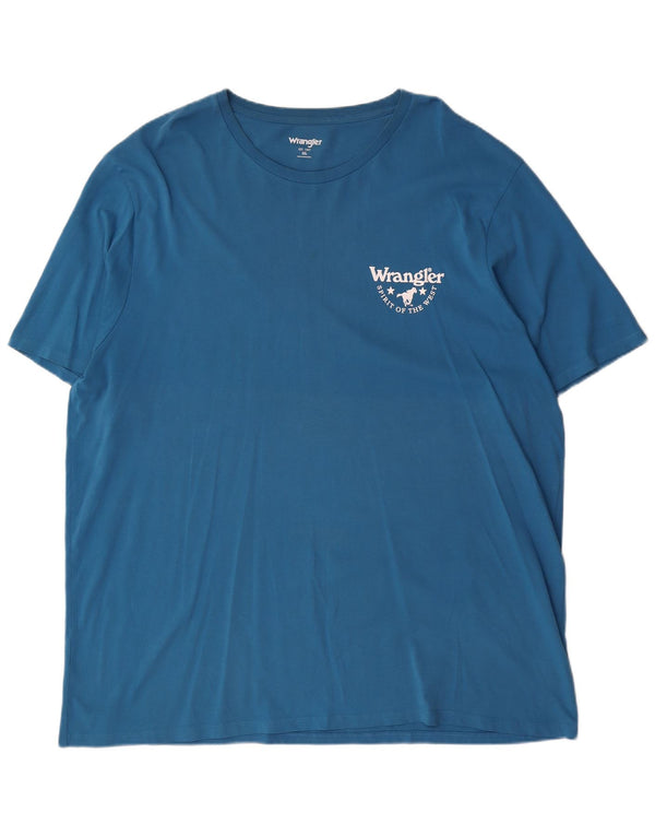 Wrangler Mens T-Shirt Top 2XL Blue Cotton
