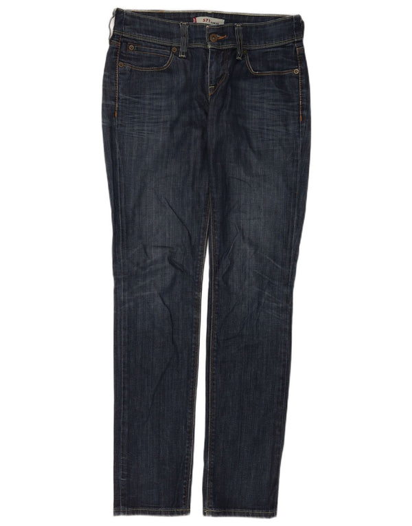 Levi's Womens 571 Slim Jeans W29 L32 Navy Blue Cotton