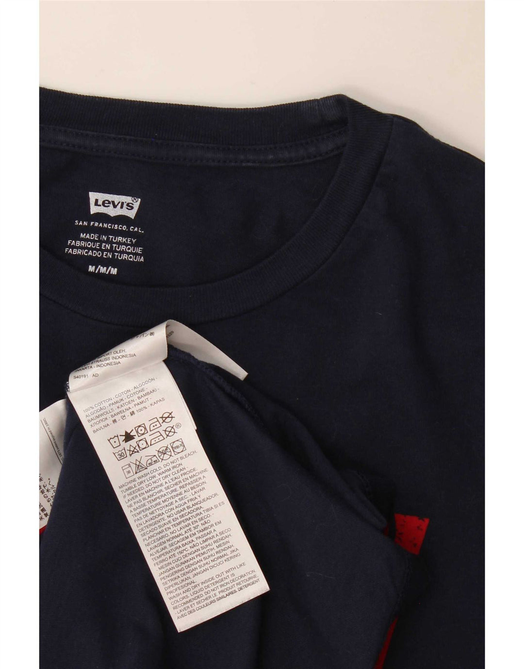Levi's Mens Graphic T-Shirt Top Medium Navy Blue Cotton