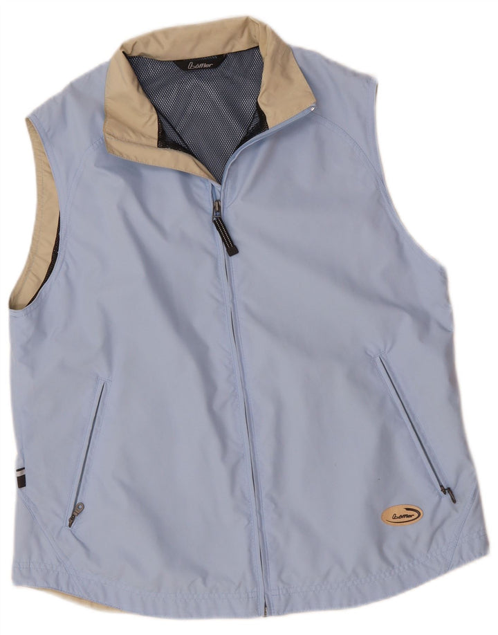 Vintage Womens Sleeveless Tracksuit Top Jacket IT 42 Medium Blue Polyester