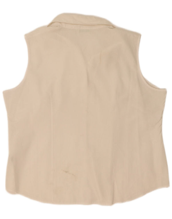 Marks & Spencer Womens Sleeveless Shirt UK 20 2XL White Polyester