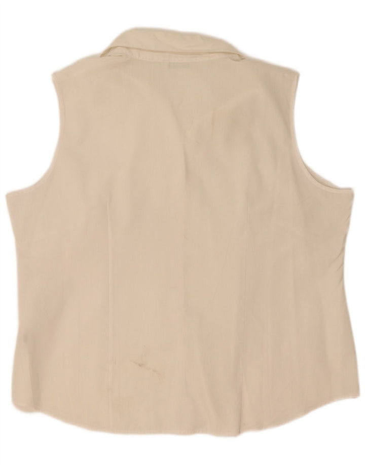 Marks & Spencer Womens Sleeveless Shirt UK 20 2XL White Polyester