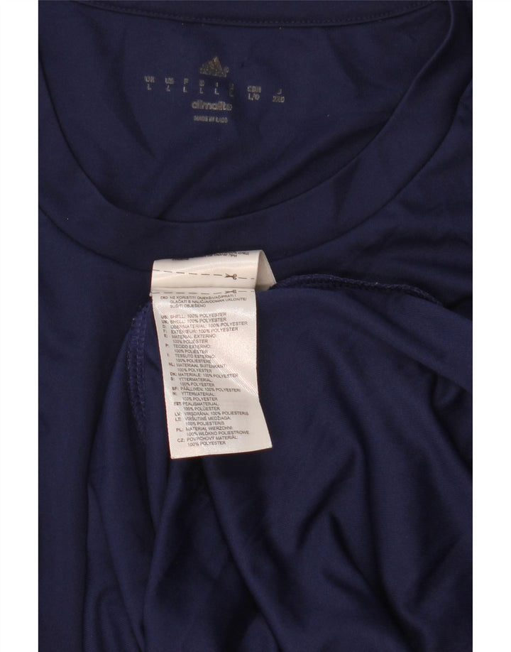 Adidas Mens Climalite T-Shirt Top Large Navy Blue Polyester