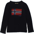 NAPAPIJRI Boys Graphic Top Long Sleeve 7-8 Years Navy Blue Cotton | Vintage Napapijri | Thrift | Second-Hand Napapijri | Used Clothing | Messina Hembry 