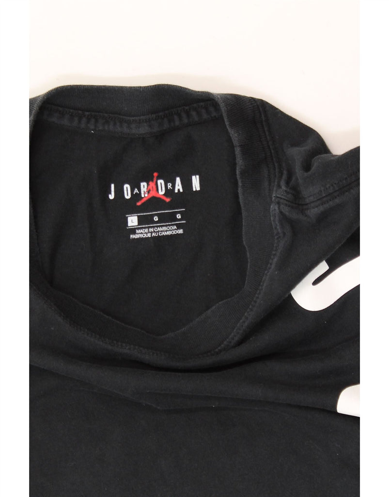 JORDAN Womens Graphic T-Shirt Top UK 16 Large Black Vintage Jordan and Second-Hand Jordan from Messina Hembry 