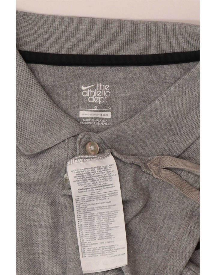 Nike Mens Polo Shirt Large Grey Cotton