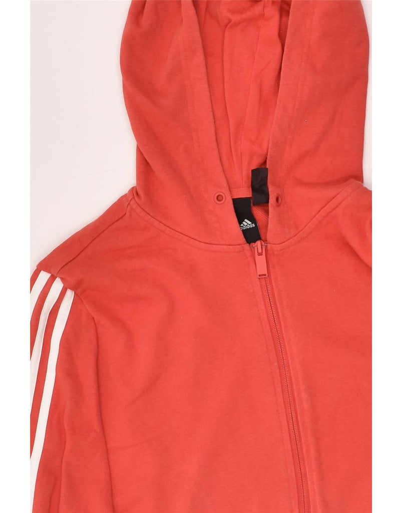 ADIDAS Womens Graphic Zip Hoodie Sweater UK 16/18 Large Red Cotton | Vintage Adidas | Thrift | Second-Hand Adidas | Used Clothing | Messina Hembry 