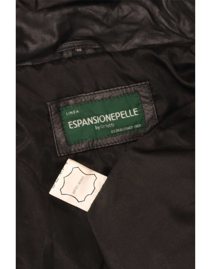 Orfatti Womens Hooded Leather Coat IT 48 XL Black