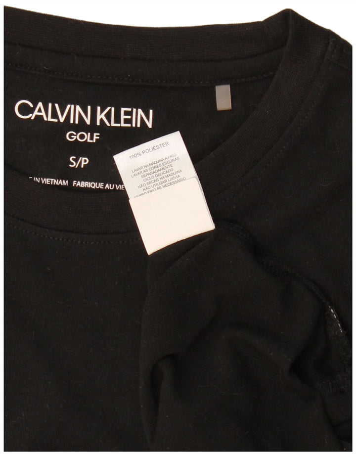 CALVIN KLEIN Mens Golf T-Shirt Top Small Black Polyester