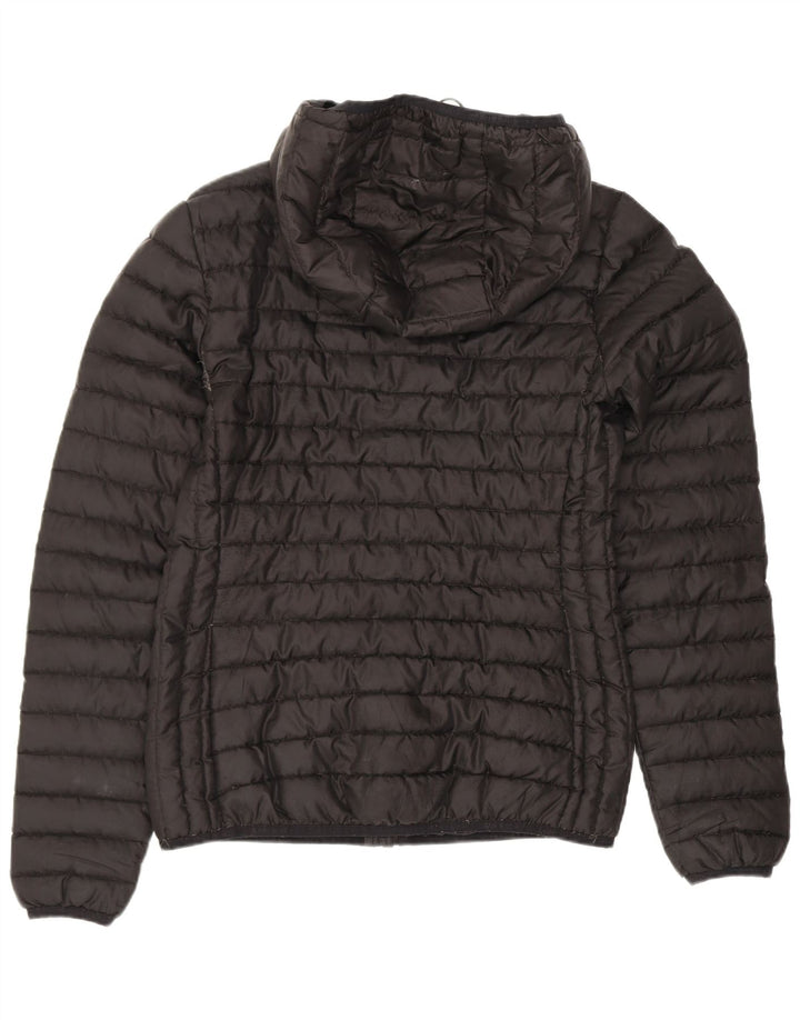 Superdry Womens Hooded Padded Jacket UK 6 XS Black Polyester