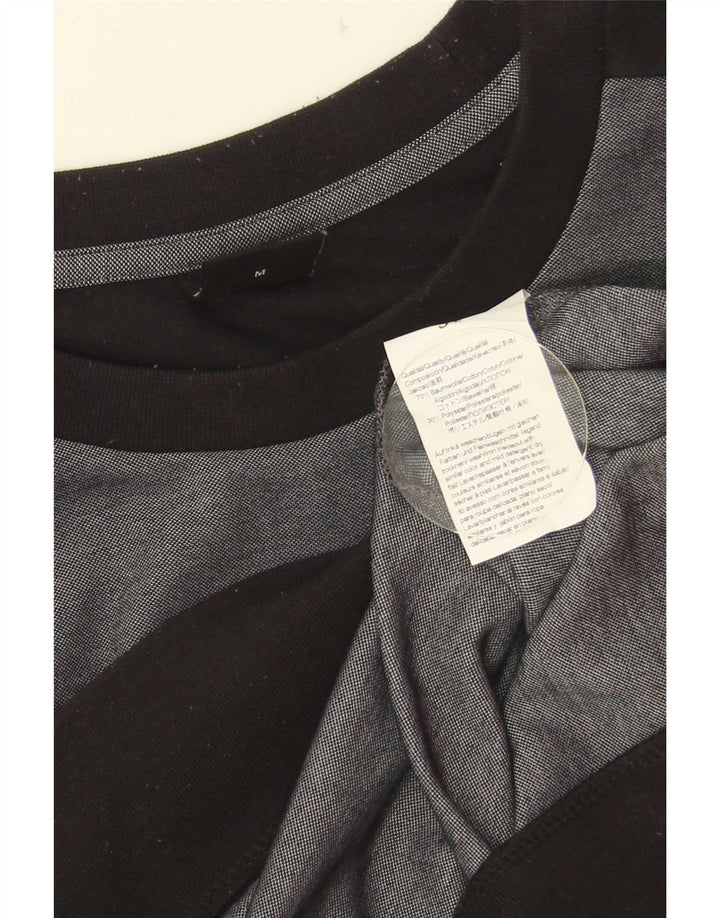 Hugo Boss Mens Graphic Sweatshirt Jumper Medium Grey Colourblock Cotton