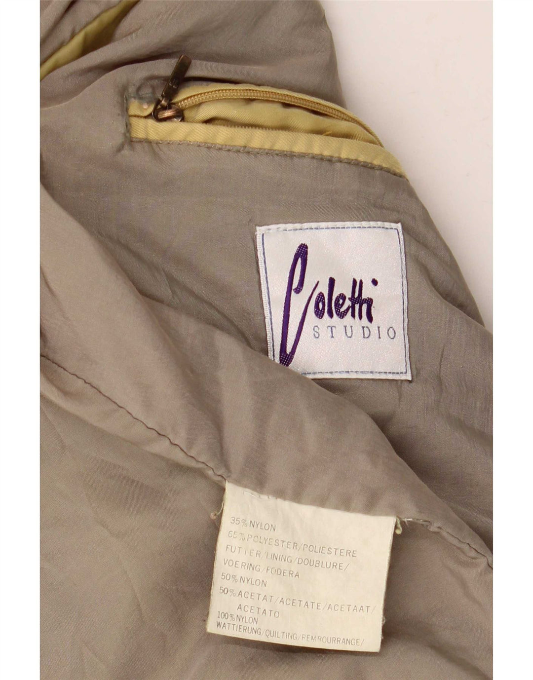 Studio Coletti Mens Bomber Jacket UK 42 XL Yellow Nylon