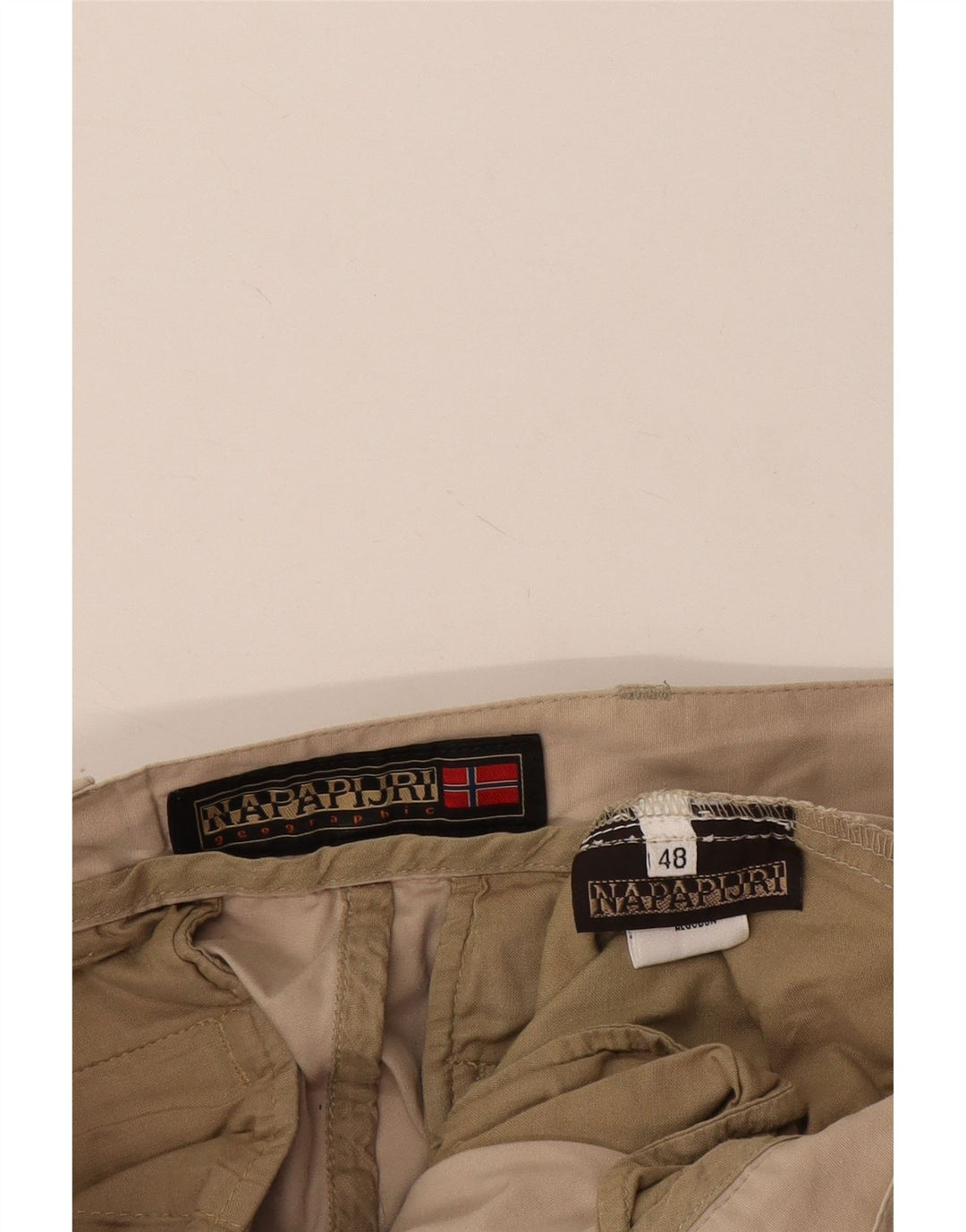 Napapijri Mens Cargo Shorts IT 48 Medium W30 Beige Cotton