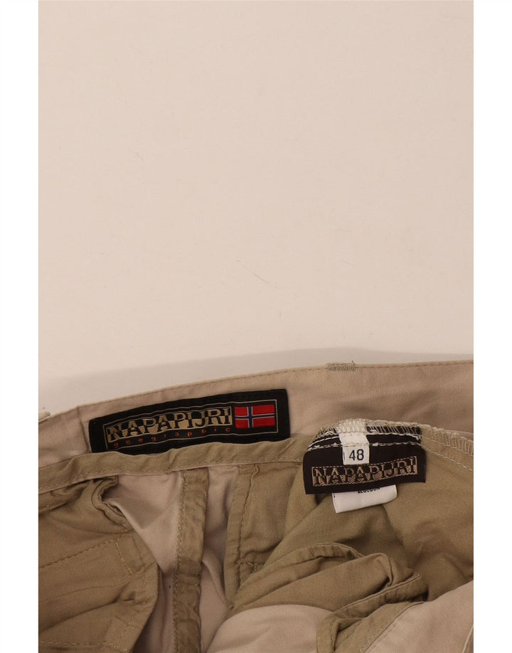 Napapijri Mens Cargo Shorts IT 48 Medium W30 Beige Cotton