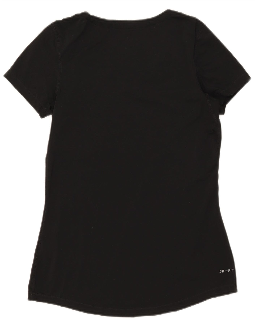 Nike Womens Dri Fit T-Shirt Top UK 12 Medium Black Polyester
