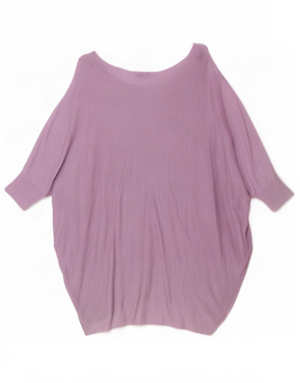 Phase Eight Womens 3/4 Sleeve Boat Neck Jumper Sweater UK 10 Small Purple