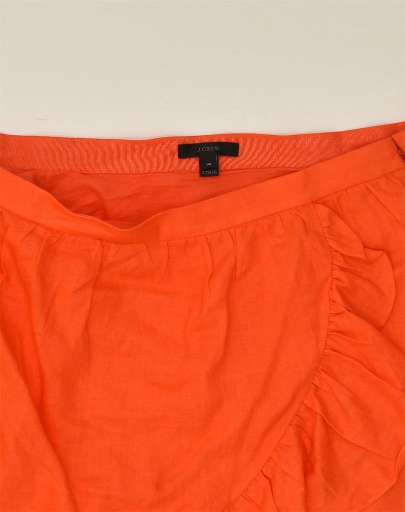 J. CREW Womens A-Line Skirt US 14 XL W34  Orange Linen | Vintage J. Crew | Thrift | Second-Hand J. Crew | Used Clothing | Messina Hembry 