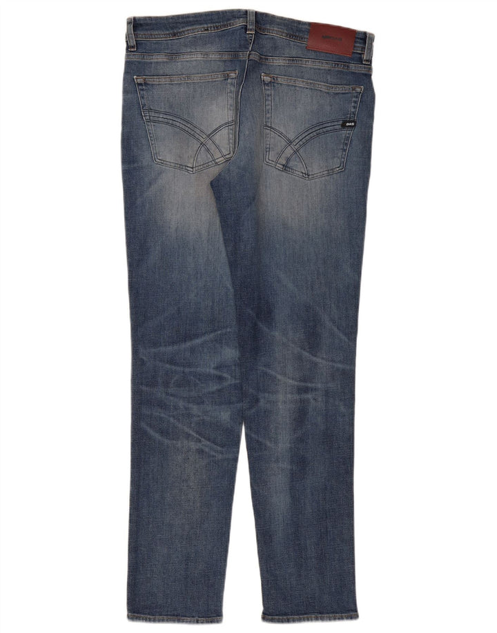 Gas Mens Distressed Slim Jeans W33 L30 Blue