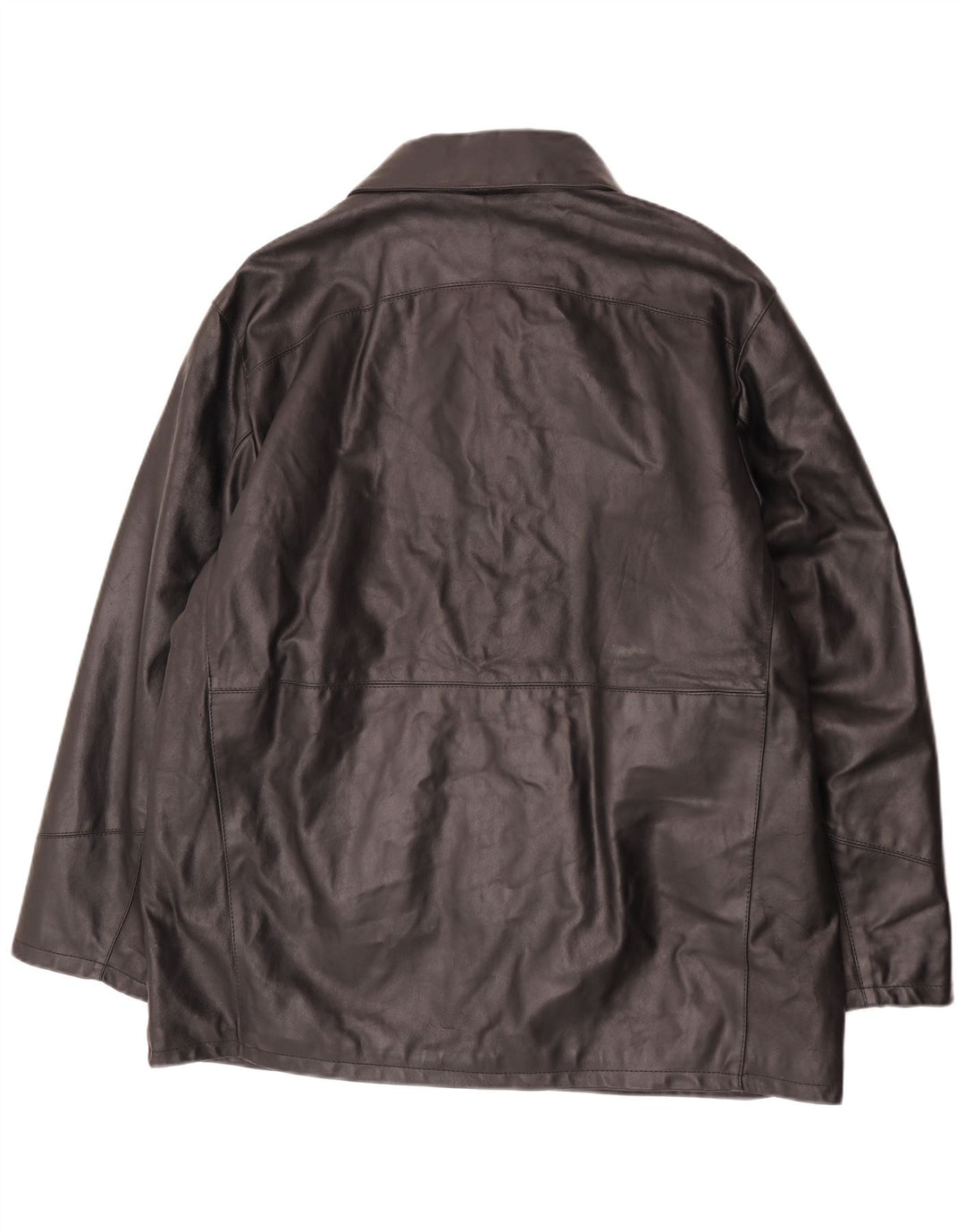 Vintage Mens Leather Jacket IT 54 2XL Black Leather