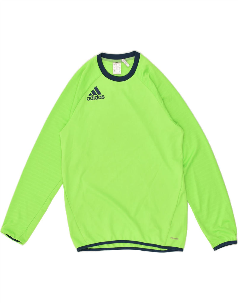 ADIDAS Womens Graphic Top Long Sleeve UK 16 Large Green Vintage Adidas and Second-Hand Adidas from Messina Hembry 