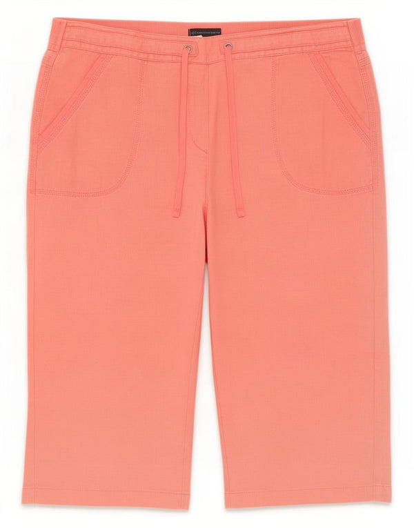 Marks & Spencer Womens Capri Trousers UK 18 XL W38 L20 Pink Linen