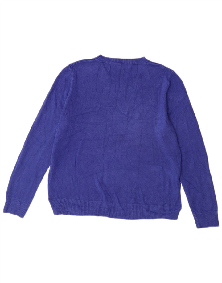 Marks & Spencer Womens Crew Neck Jumper Sweater UK 14 Medium  Blue