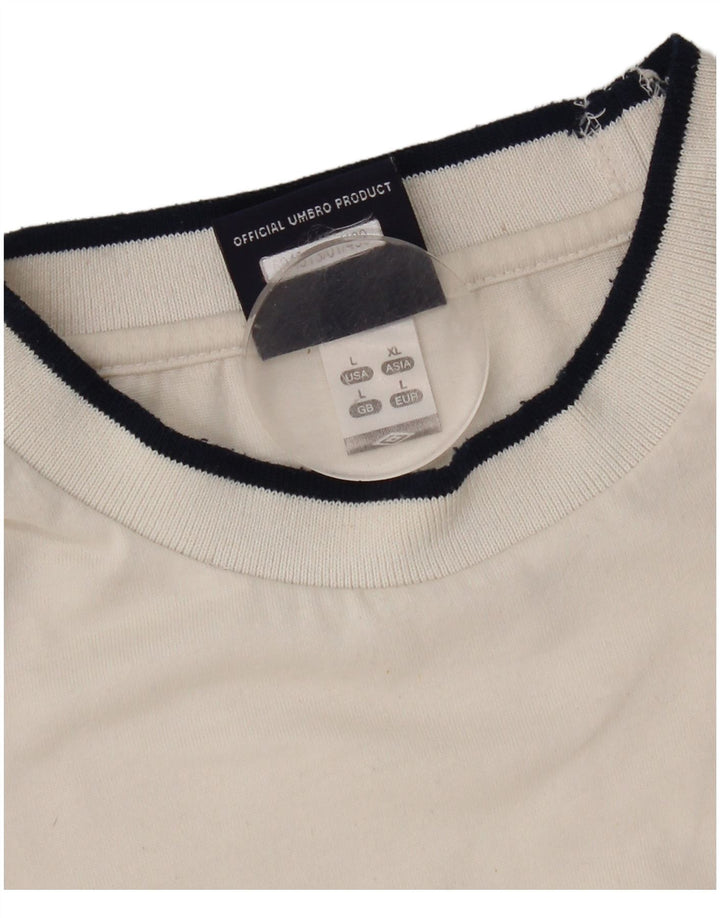 Umbro Mens T-Shirt Top Large White Polyester