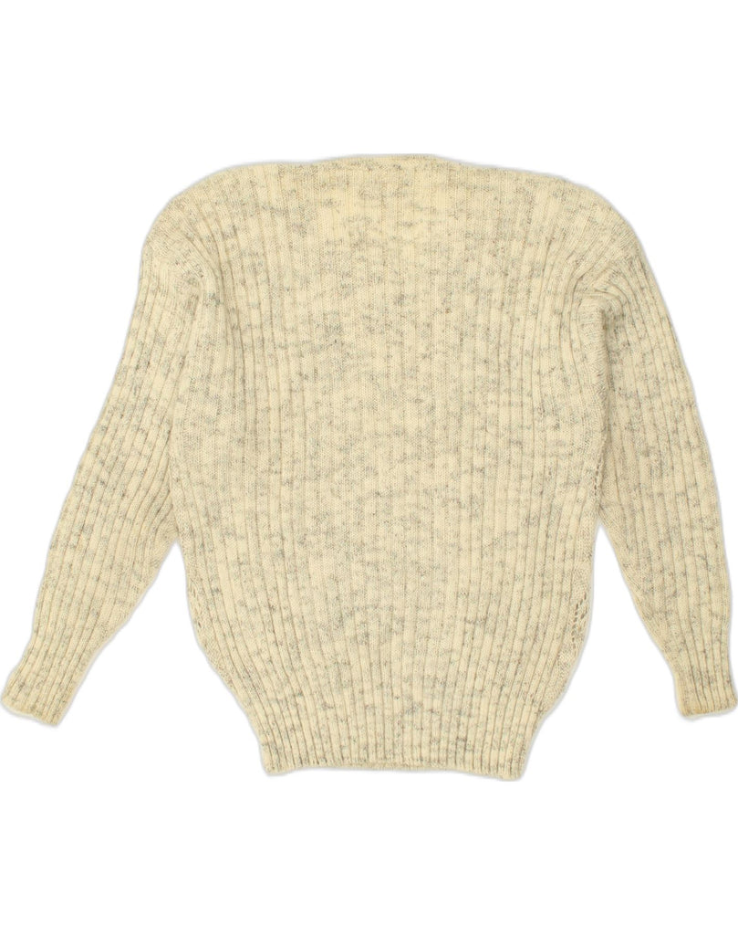 VINTAGE Womens Crew Neck Jumper Sweater IT 48 XL Beige Flecked Acrylic | Vintage Vintage | Thrift | Second-Hand Vintage | Used Clothing | Messina Hembry 