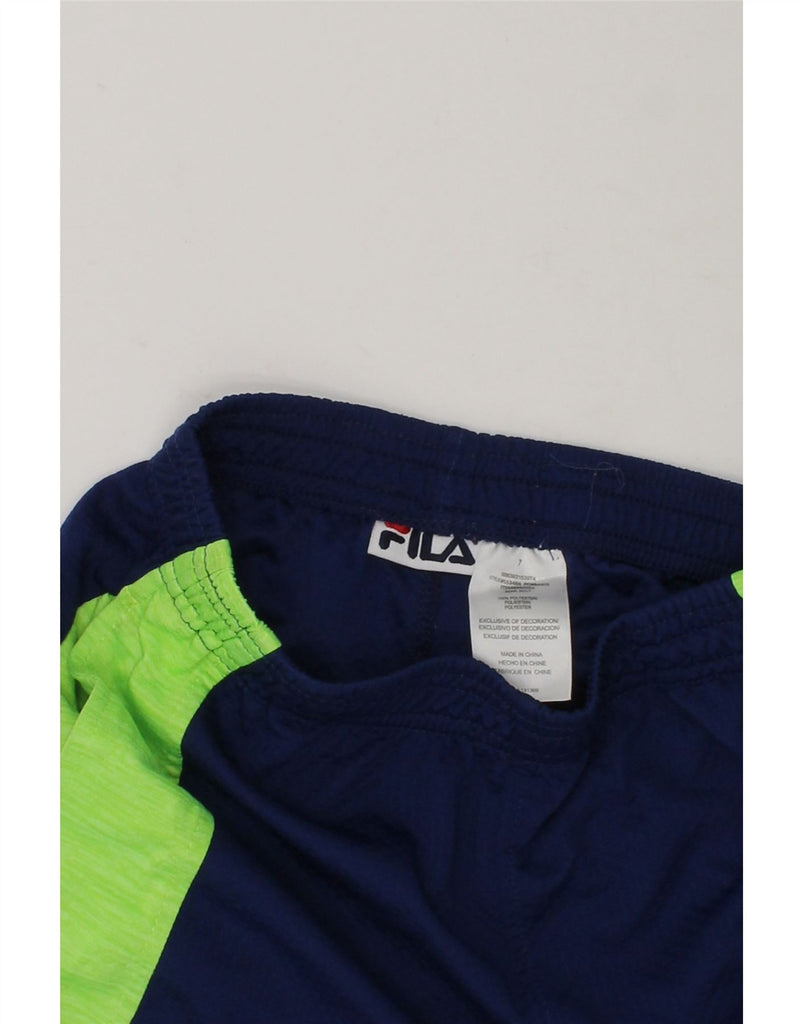 FILA Boys Sport Shorts 6-7 Years Blue Colourblock Polyester | Vintage Fila | Thrift | Second-Hand Fila | Used Clothing | Messina Hembry 