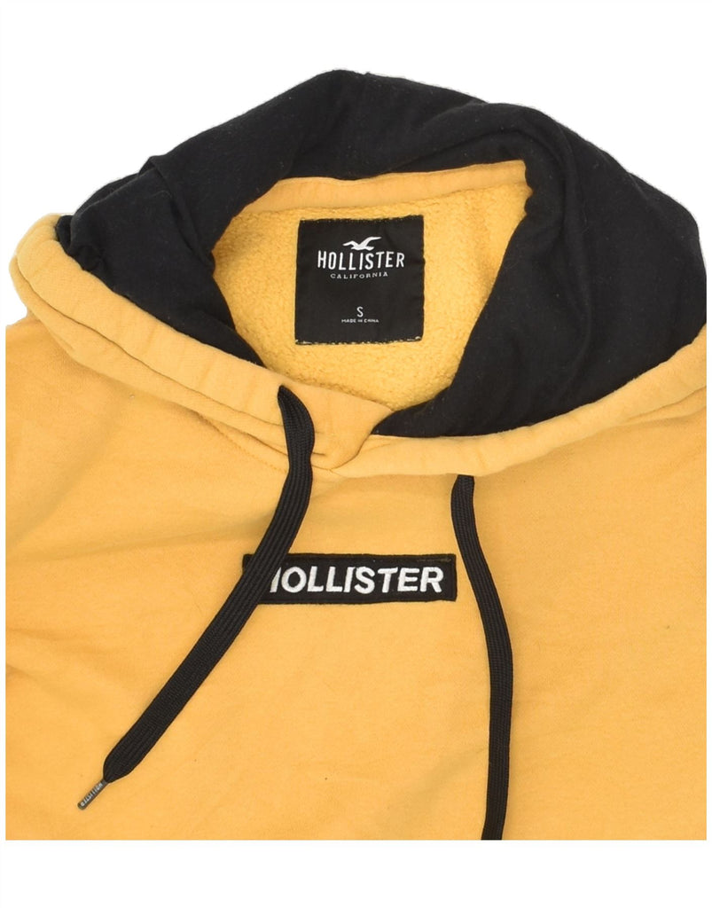 HOLLISTER Mens Graphic Hoodie Jumper Small Yellow Cotton | Vintage Hollister | Thrift | Second-Hand Hollister | Used Clothing | Messina Hembry 