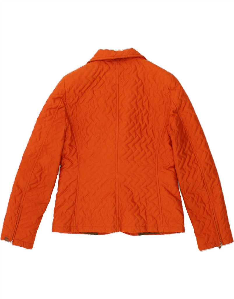 ELIZABETH ASCOT Womens Quilted Jacket UK 14 Medium Orange Polyester | Vintage Elizabeth Ascot | Thrift | Second-Hand Elizabeth Ascot | Used Clothing | Messina Hembry 