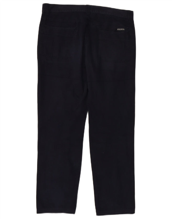 WOOLRICH Mens Straight Chino Trousers W34 L28 Navy Blue