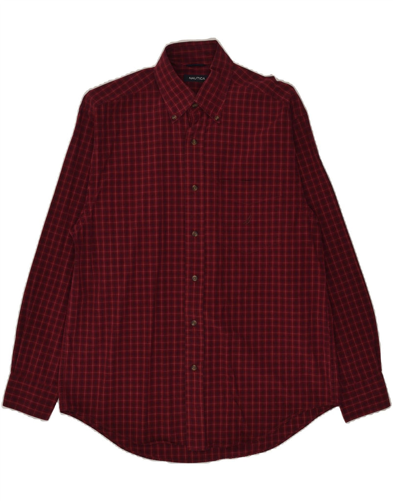 NAUTICA Mens Shirt Medium Red Check Cotton | Vintage Nautica | Thrift | Second-Hand Nautica | Used Clothing | Messina Hembry 