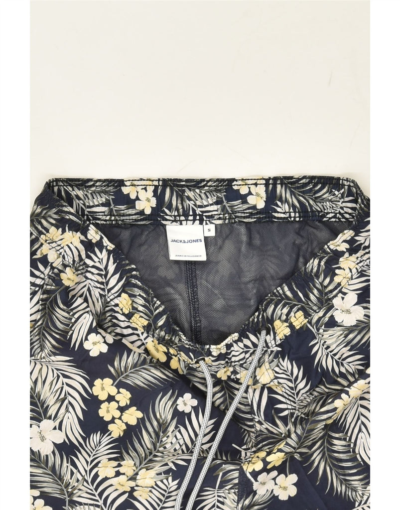 JACK & JONES Mens Swimming Shorts Small Navy Blue Floral Hawaiian | Vintage Jack & Jones | Thrift | Second-Hand Jack & Jones | Used Clothing | Messina Hembry 