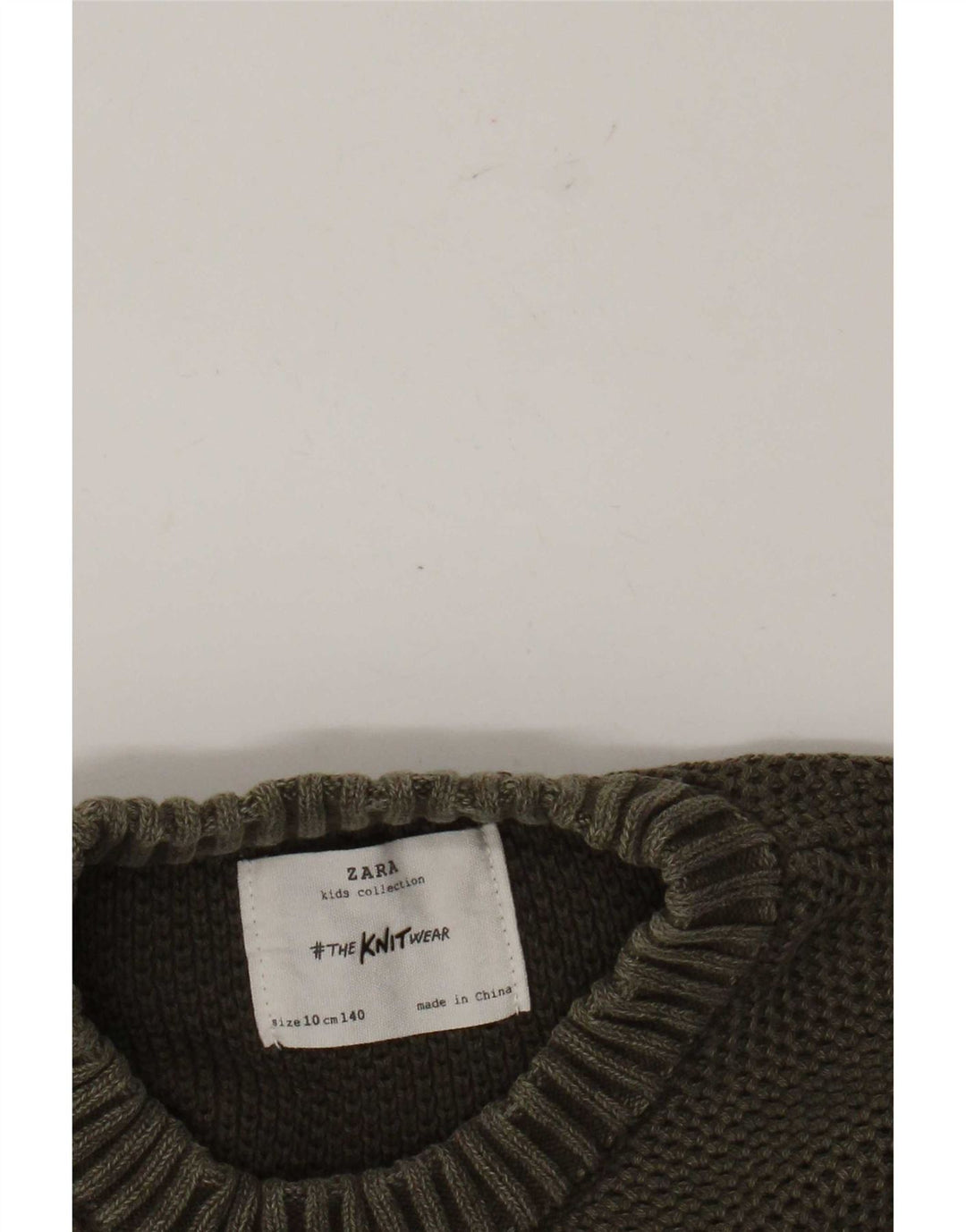 Zara Boys Crew Neck Jumper Sweater 9-10 Years Khaki