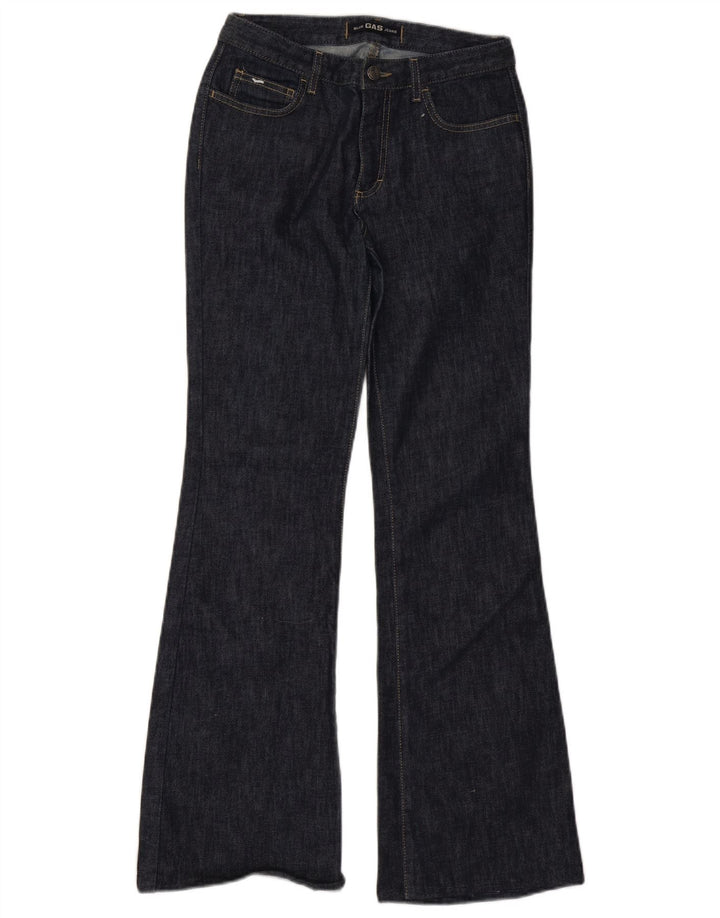 Gas Womens Flared Jeans W28 L30 Navy Blue Cotton