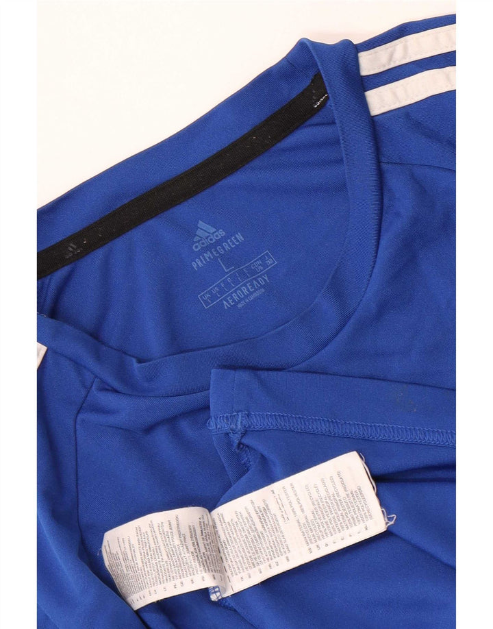 Adidas Mens Aeroready T-Shirt Top Large Blue Polyester