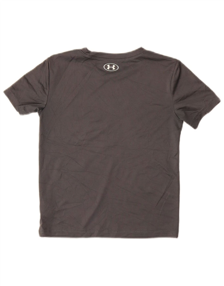 UNDER ARMOUR Boys Graphic T-Shirt Top 5-6 Years Grey Polyester