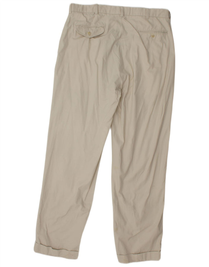 POLO RALPH LAUREN Mens Pegged Chino Trousers W35 L32 Off White Cotton