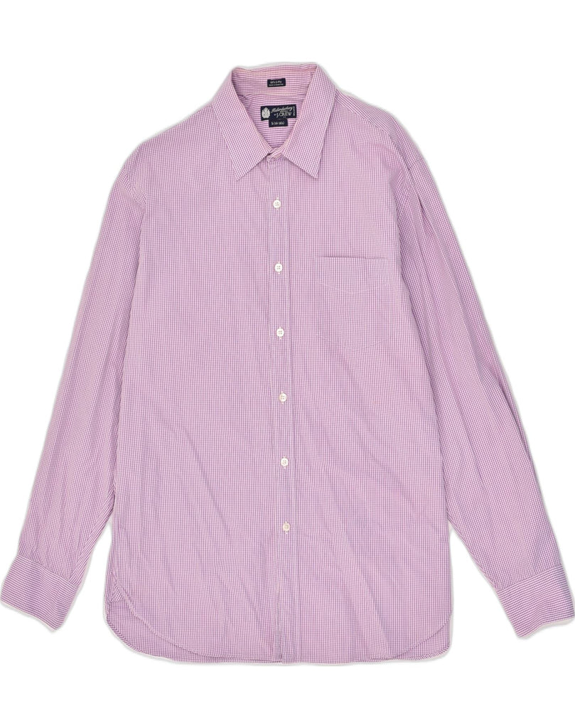 J. CREW Mens Shirt Size 16 1/2 Large Purple Check Cotton | Vintage J. Crew | Thrift | Second-Hand J. Crew | Used Clothing | Messina Hembry 